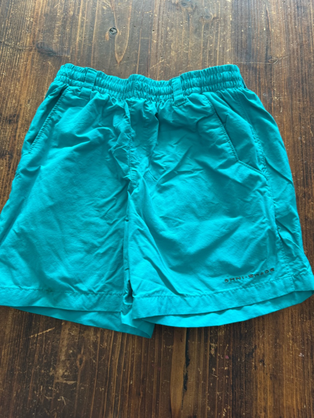 Columbia Teal Drawstring Shorts (6/7)
